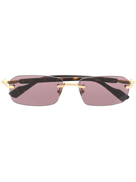 gucci rimless rectangle-frame sunglasses|gucci rimless sunglasses for women.